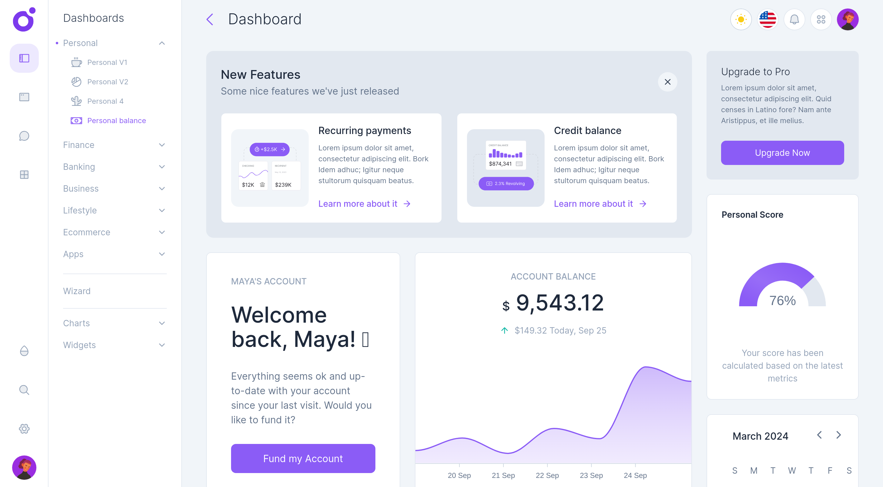 Tairo - Balance dashboard